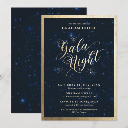 Invitation Night Starry Night Sky (Devant / Derrière)