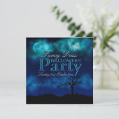 Invitation Nightsky d'Halloween Bleu de minuit (Debout devant)