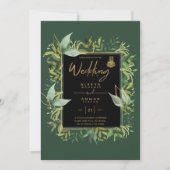 Invitation NIKAH - Emerald Green Gold Mariage ISLAMIQUE Invit (Devant)
