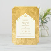 Invitation NIKAH - Invitat Mariage d'or de la mosquée islamiq (Debout devant)