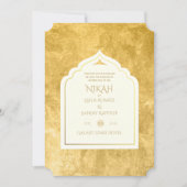 Invitation NIKAH - Invitat Mariage d'or de la mosquée islamiq (Devant)
