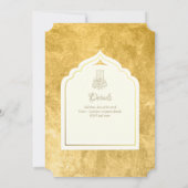 Invitation NIKAH - Invitat Mariage d'or de la mosquée islamiq (Dos)