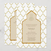 Invitation NIKAH - Mariage d'or de la mosquée islamique (Devant / Derrière)