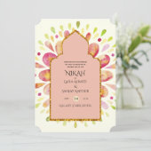 Invitation NIKAH - Mariage d'or Mandala Berry moderne Invitat (Debout devant)