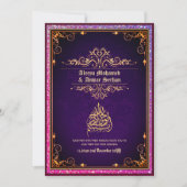 Invitation NIKAH - Mariage islamique Calligraphie Blue Gold (Devant)