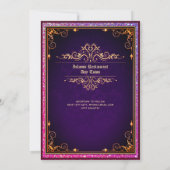 Invitation NIKAH - Mariage islamique Calligraphie Blue Gold (Dos)