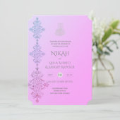 Invitation NIKAH - Ornat Islam Gold Blush rose Mariage Inv (Debout devant)