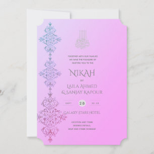 Invitation NIKAH - Ornat Islam Gold Blush rose Mariage Inv