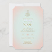 Invitation NIKAH - Ornat Islam Gold Blush rose Mariage Inv (Devant)