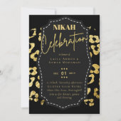 Invitation NIKAH - Parties scintillant d'or moderne invite le (Devant)
