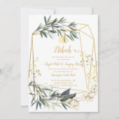 Invitation Nikah - Verdure or Motif islamique Mariage Invitat (Devant)