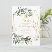 Invitation Nikah - Verdure or Motif islamique Mariage Invitat (Debout devant)