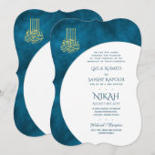 Invitation Nikah Wedding Invite | Moderne de la Walimah islam (Devant / Derrière)
