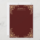 Invitation Nikkah mariage inviter rouge et or (Dos)