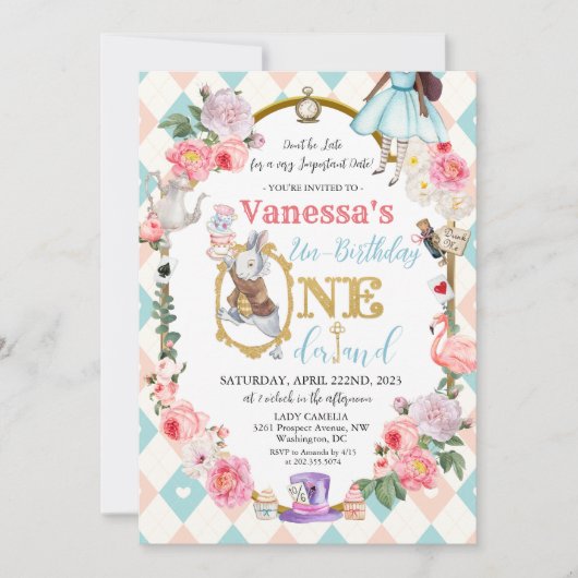 Invitation N'IMPORTE QUEL ÂGE - Alice afro-américaine au pays (Devant)