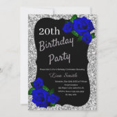 Invitation N'importe quel âge Anniversaire Argent Parties sci (Devant)