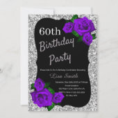 Invitation N'importe quel âge Anniversaire Argent Parties sci (Devant)