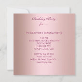 Invitation N'importe quel âge Anniversaire Corail Rose 2 Bow  (Dos)