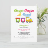 Invitation N'importe quel âge Anniversaire Fête Chugga Choo T (Debout devant)