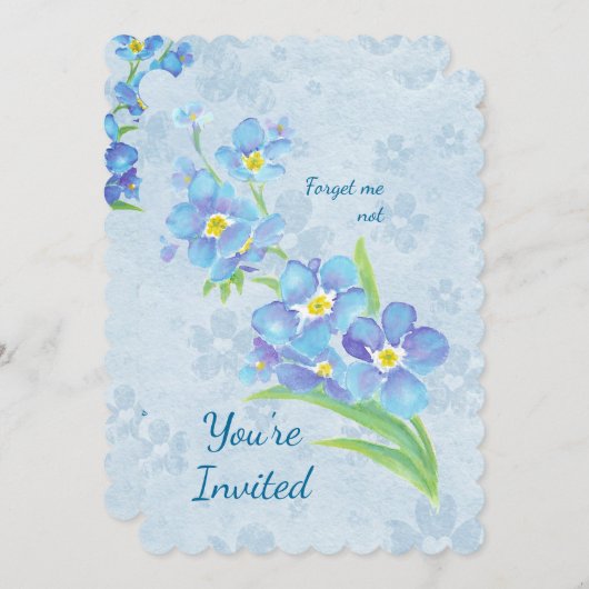 Invitation N'importe quel âge Anniversaire Fête Oubliez-moi p (Devant / Derrière)