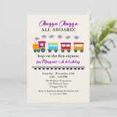 Invitation N'importe quel âge Anniversaire mignon Train color (Debout devant)