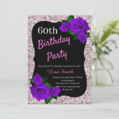 Invitation N'importe quel âge Anniversaire Parties scintillan (Debout devant)