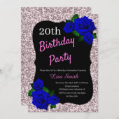 Invitation N'importe quel âge Anniversaire Parties scintillan (Devant / Derrière)