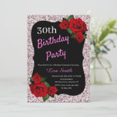 Invitation N'importe quel âge Anniversaire Parties scintillan (Debout devant)