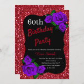 Invitation N'importe quel âge Anniversaire Parties scintillan (Devant / Derrière)