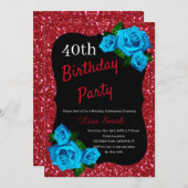 Invitation N'importe quel âge Anniversaire Parties scintillan (Devant / Derrière)