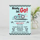 Invitation N'importe quel âge Anniversaire Prêt Jeu Go Blue R (Debout devant)