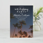 Invitation N'IMPORTE QUEL ÂGE - Anniversaire Tropical Palm Tr (Debout devant)