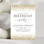 Invitation N'importe quel âge Anniversaire White Gold Parties<br><div class="desc">Parties scintillant d'or et de blanc Personnalisé N'importe quel âge (13e, 16e, 18e, 21e, 30e, 40e, 50e, 60e) Invitation à la fête d'anniversaire pour adultes. C'est la parfaite (treize, seize, dix-huit, vingt un, trente, quarante, cinquante ou soixante) Amusante et branchée Invitation d'anniversaire pour une fête d'anniversaire moderne et élégante. Veuillez...</div>