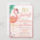 Invitation N'IMPORTE QUEL ÂGE - Aquarelle Flamant rose Annive (Devant)