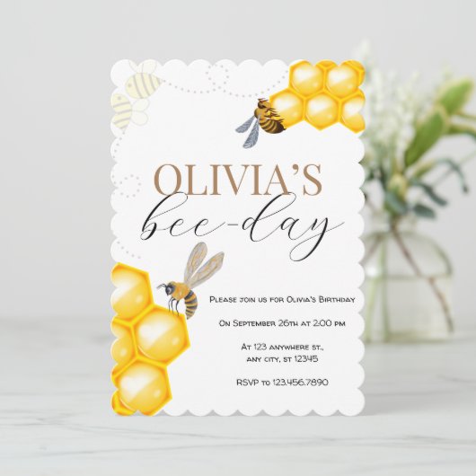 Invitation N'importe quel âge, bebe thème fille anniversaire (Debout devant)