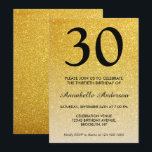 Invitation N'importe quel âge Black Gold Parties scintillant<br><div class="desc">Célébrez votre anniversaire avec cette Glam Stylish Black and Gold Parties scintillant Sparkle Ombre Birthday Card Invitation.</div>