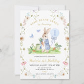 Invitation N'IMPORTE QUEL ÂGE Bleu Aquarelle Fleur sauvage An (Devant)