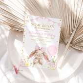 Invitation N'IMPORTE QUEL ÂGE Bunny Pink Aquarelle Fleur sauv