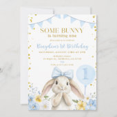 Invitation N'IMPORTE QUEL ÂGE Bunny Pink Aquarelle Fleur sauv (Devant)