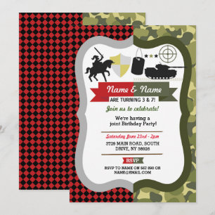 Invitation N'importe quel âge Chevalier et l'armée Joint Boy 