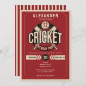 Invitation N'Importe Quel Âge Cricket Ball Jeu Match Annivers (Devant / Derrière)