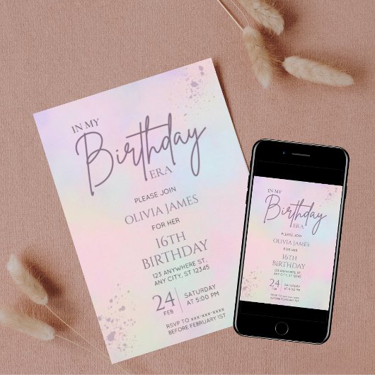 Invitation N'importe quel âge de mon anniversaire fille anniv