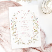 Invitation N'importe quel âge Dusty Fleur sauvage rose Boho 5