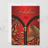 Invitation N'importe quel âge Fabrique Royal Rouge Or Noir An (Devant)