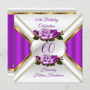 Invitation N'importe quel âge Femmes fête d'anniversaire Whit