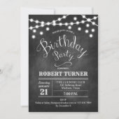 Invitation N'importe quel âge fête d'anniversaire - Chalkboar (Devant)