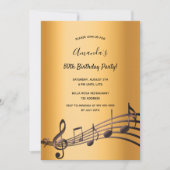 Invitation N'importe quel âge fête d'anniversaire or noir not (Devant)