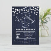 Invitation N'importe quel âge fête d'anniversaire - Rustic Na (Debout devant)