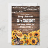 Invitation N'importe quel âge fête d'anniversaire Rustic Wood (Devant)