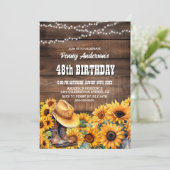 Invitation N'importe quel âge fête d'anniversaire Rustic Wood (Debout devant)